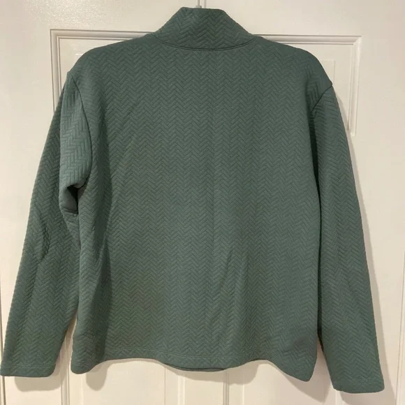 J. Crew Herringbone Quilted Mockneck Sweatshirt – Sage Green – Size Small - Picture 9 of 9